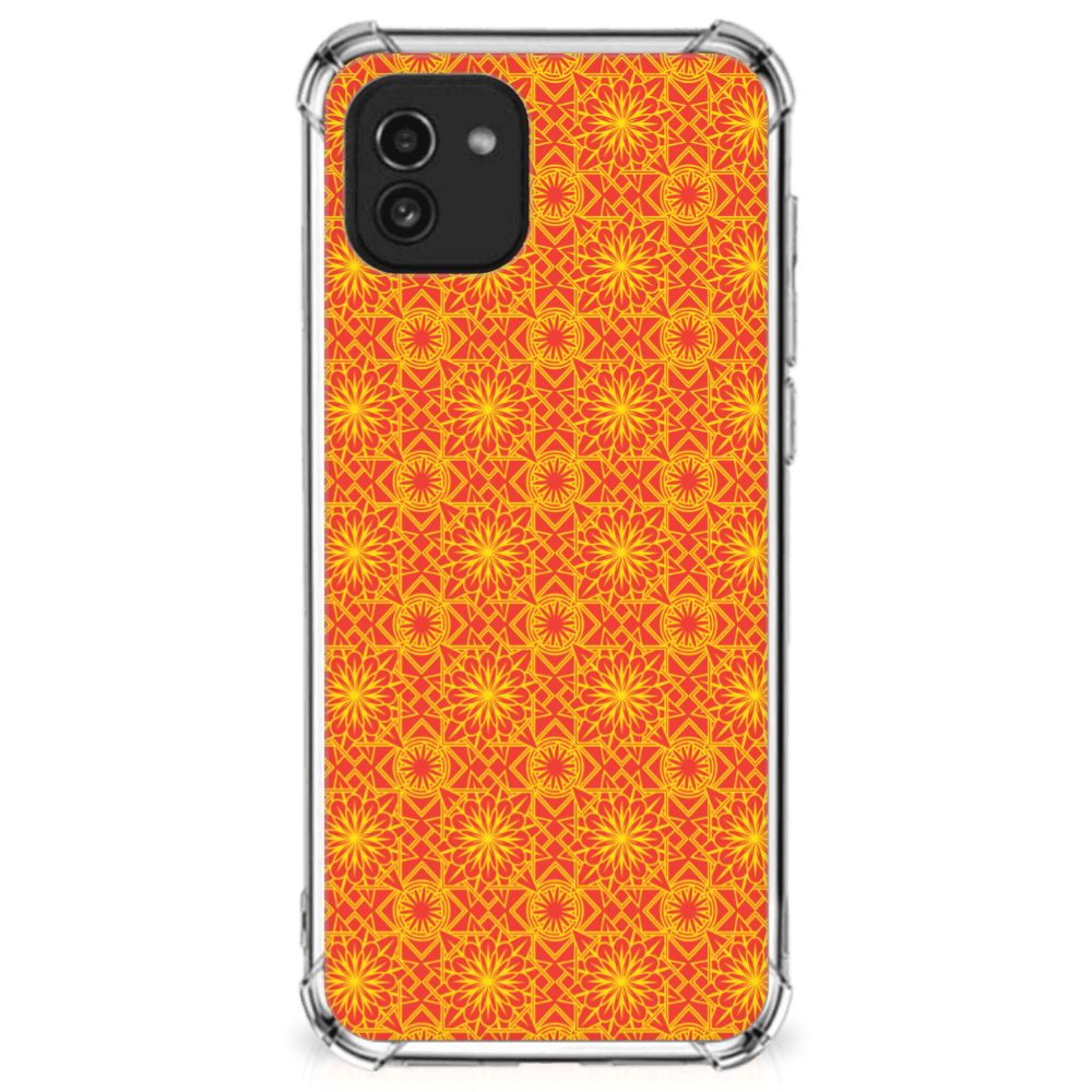 Samsung Galaxy A03 Doorzichtige Silicone Hoesje Batik Oranje B2C Telecom