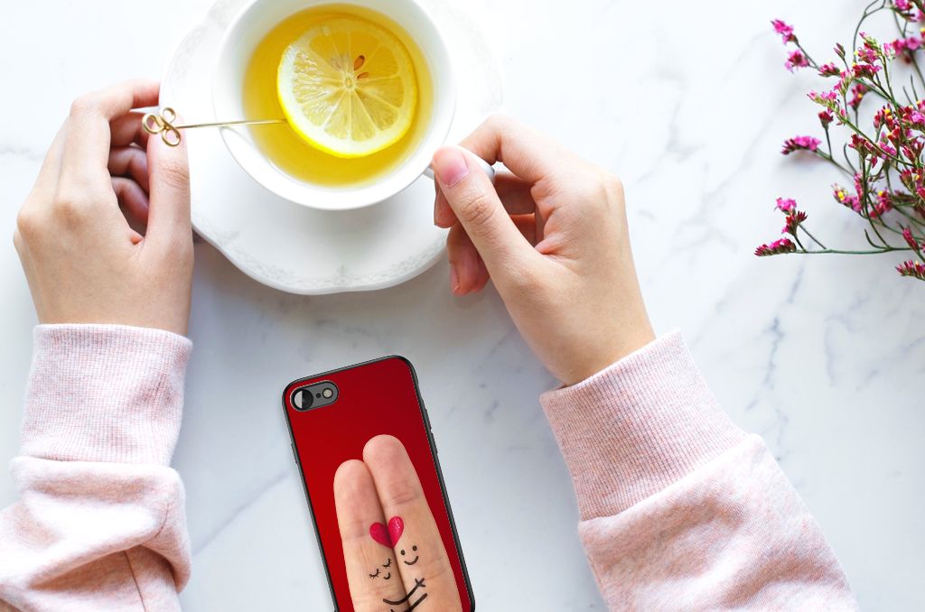 iPhone SE 2022 | SE 2020 | 7/8 GSM Cover Liefde - Origineel Romantisch Cadeau in gebruik met thee en citroen.