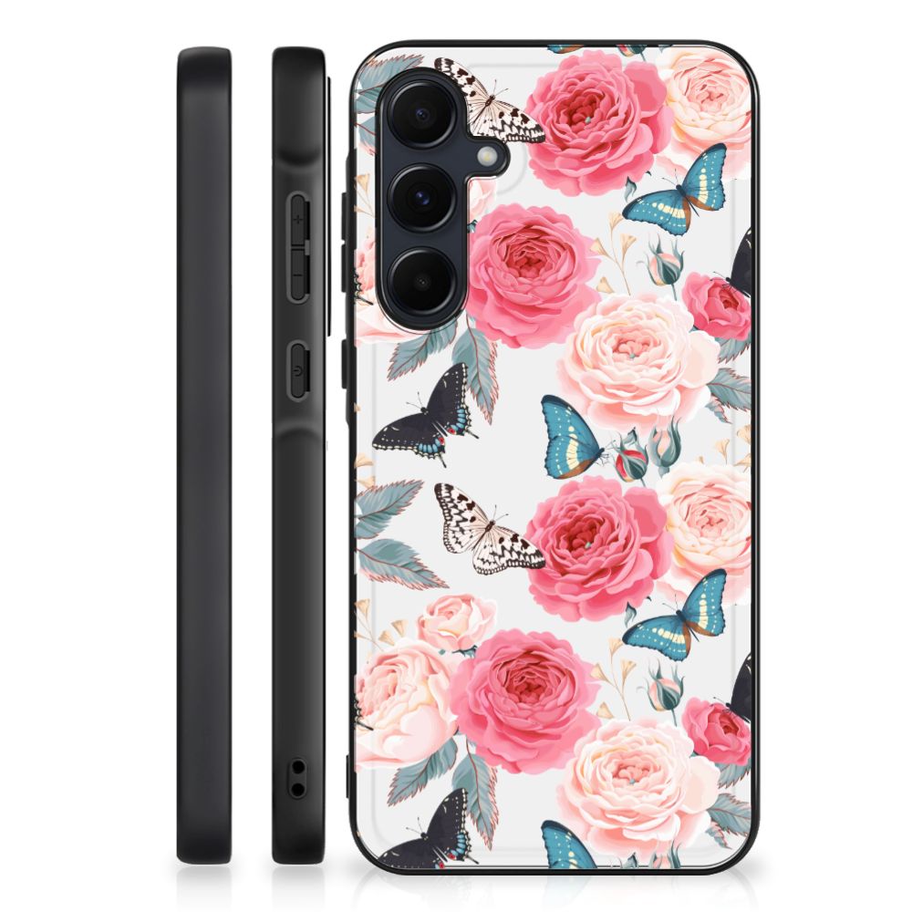 Samsung Galaxy A55 Bloemen Hoesje Butterfly Roses B2C Telecom