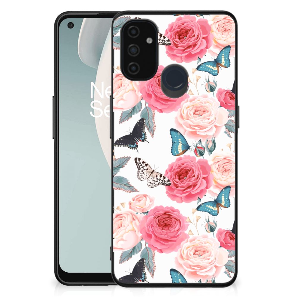 OnePlus Nord N100 Bloemen Hoesje Butterfly Roses