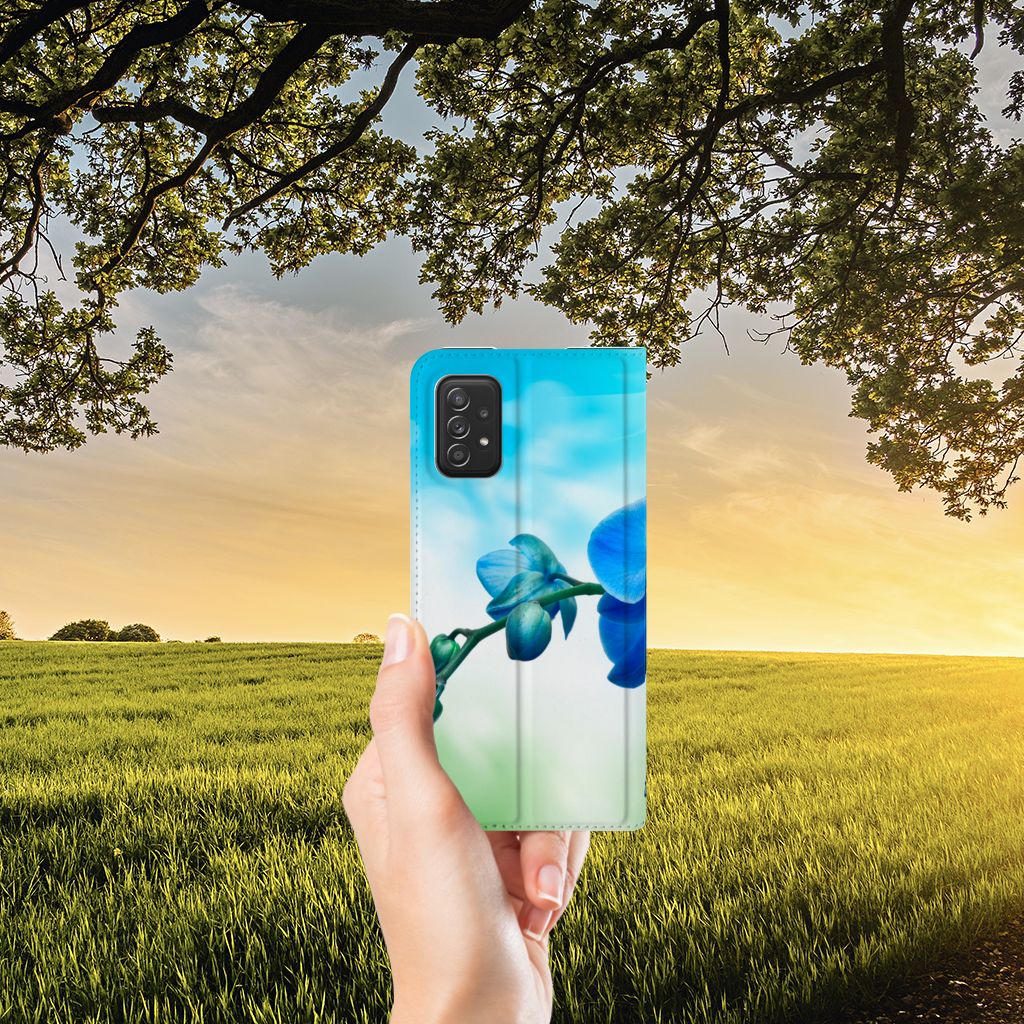 Samsung Galaxy A03s Smart Cover Orchidee Blauw - Cadeau voor je Moeder - B2C Telecom