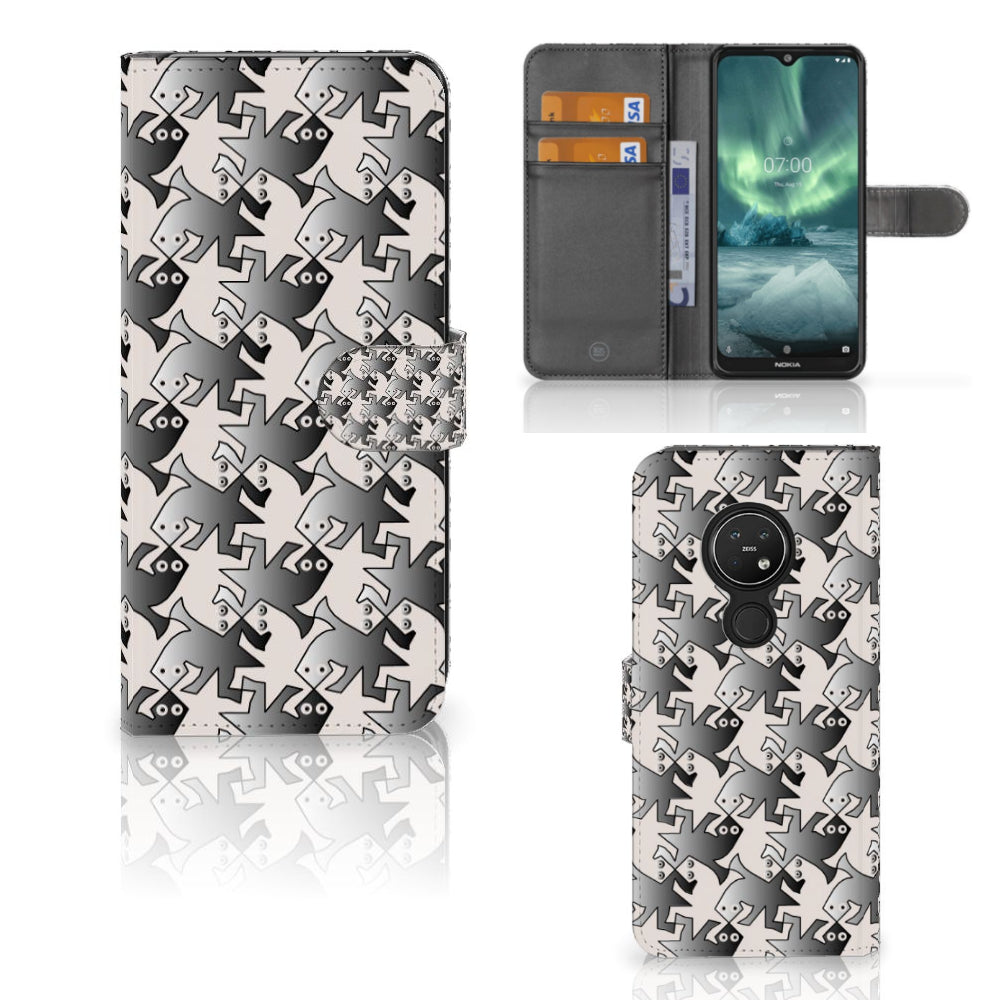 Nokia 7.2 | Nokia 6.2 Telefoonhoesje met Pasjes Salamander Grey