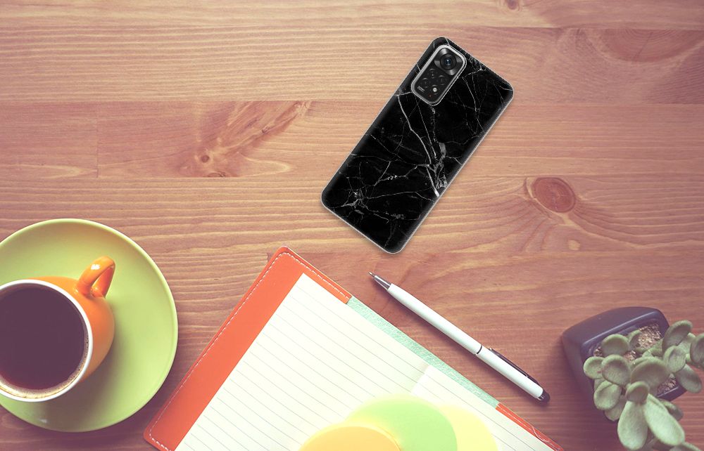 Xiaomi Redmi 10 | Redmi Note 11 4G TPU Siliconen Hoesje Marmer Zwart - Origineel Cadeau Vader B2C Telecom
