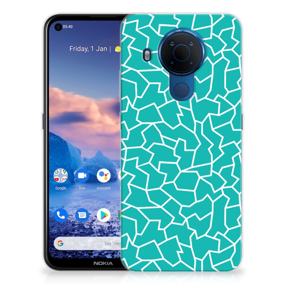 Nokia 5.4 Hoesje maken Cracks Blue