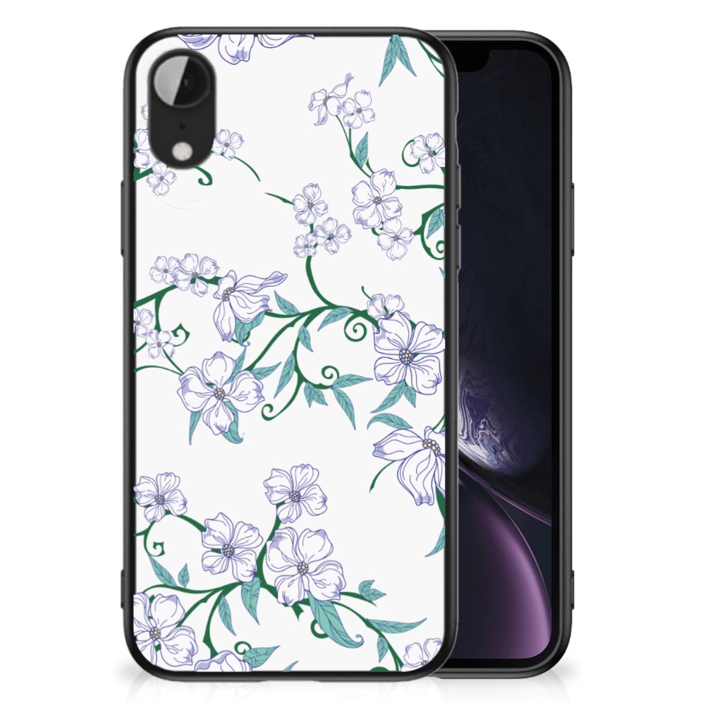 Apple iPhone XR Uniek Bloemen Hoesje Blossom White