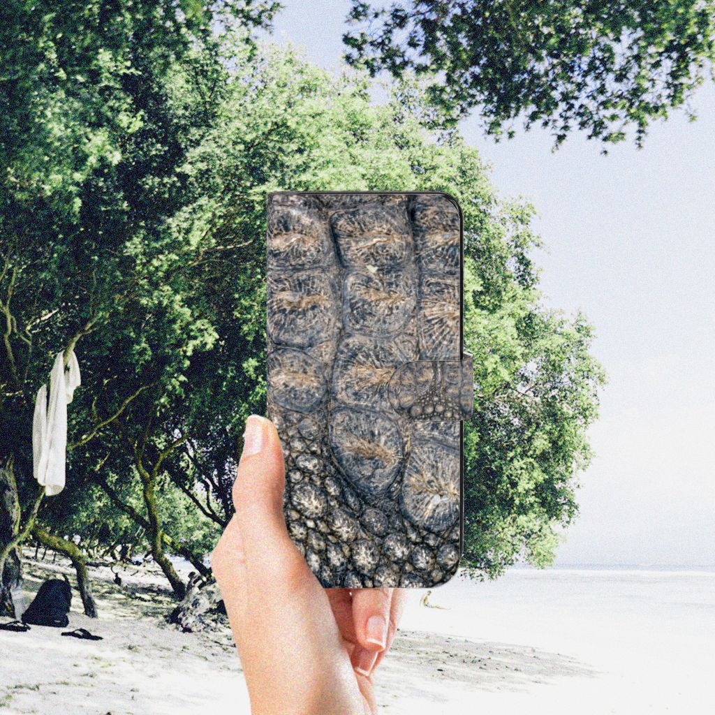 Samsung Galaxy A34 Telefoonhoesje met Pasjes Krokodillenprint
