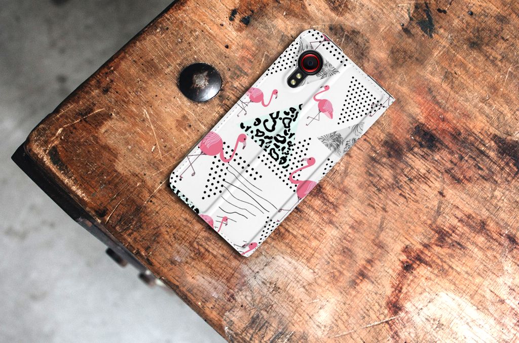 Samsung Galaxy Xcover 5 Hoesje maken Flamingo Triangle - B2C Telecom