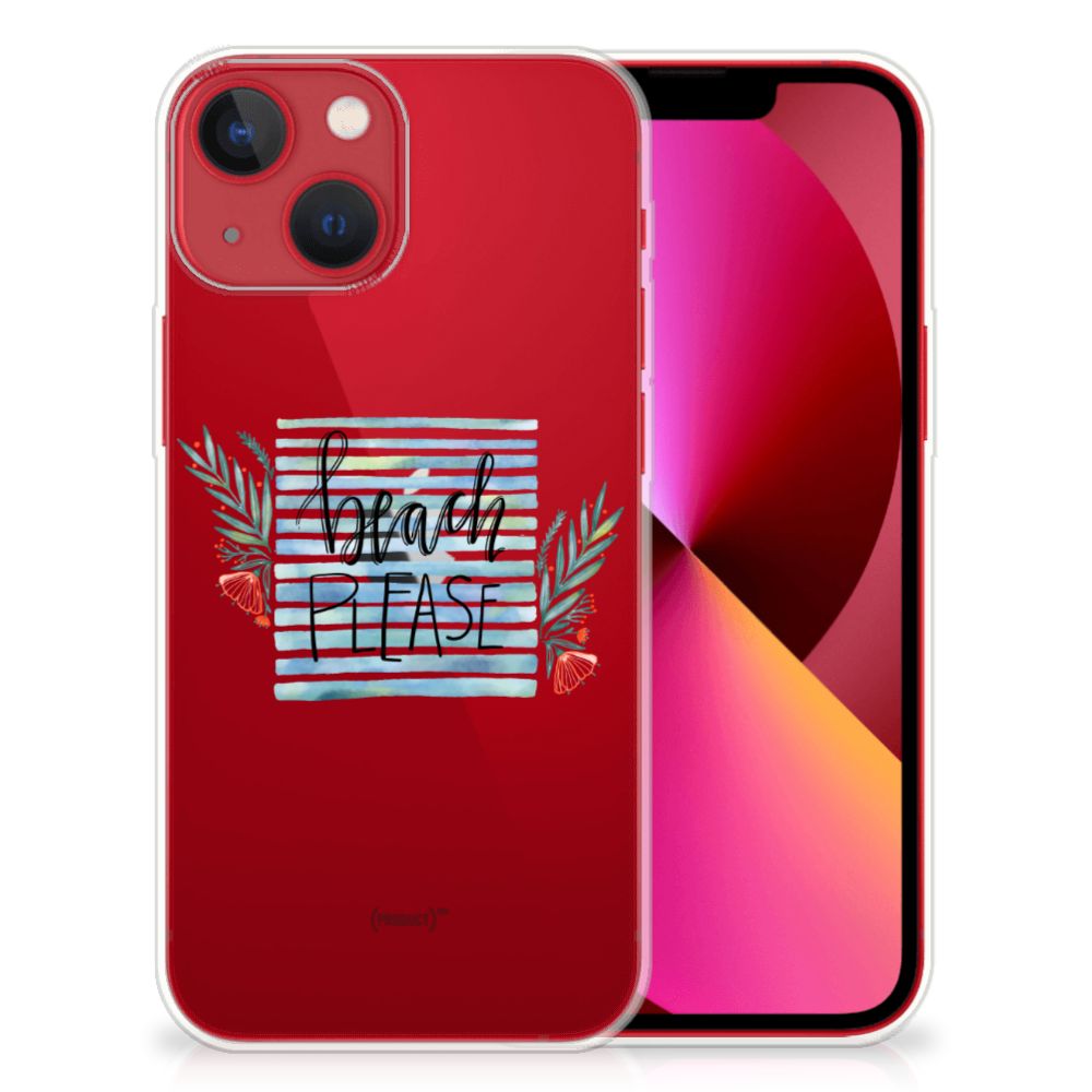 Apple iPhone 13 Telefoonhoesje met Naam Boho Beach met vrolijk ontwerp en tekst 'Beach Please' đ.