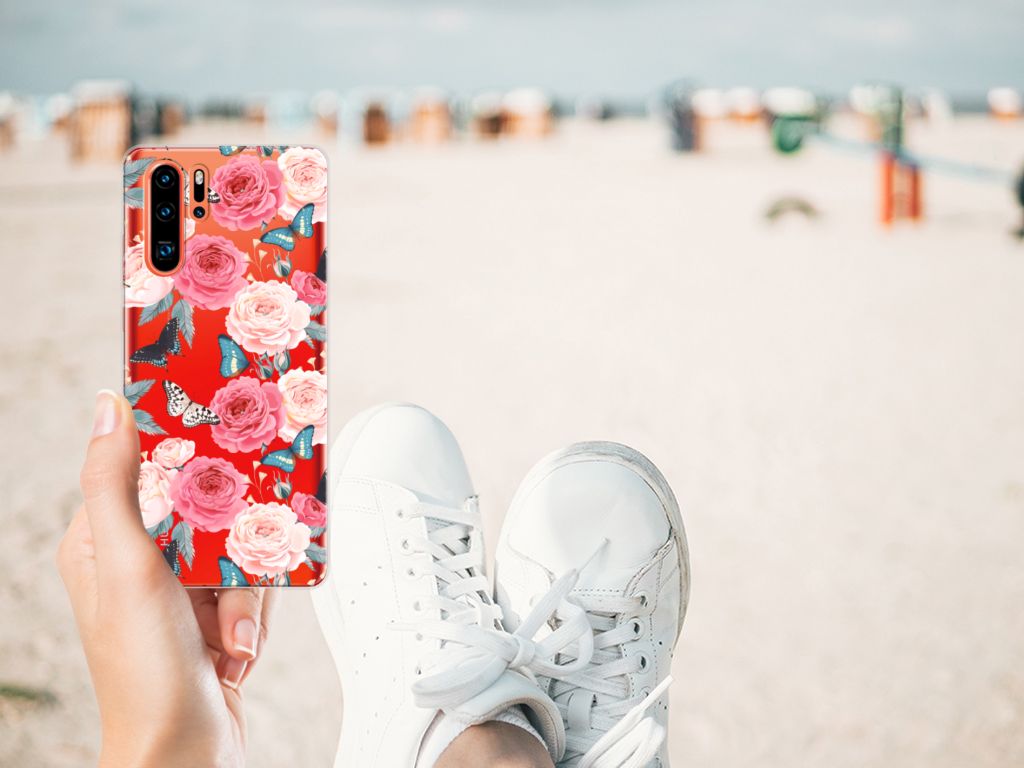 Huawei P30 Pro TPU Case Butterfly Roses