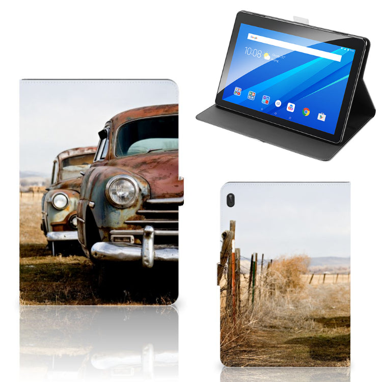 Lenovo Tab E10 Tablet Hoesje met foto Vintage Auto