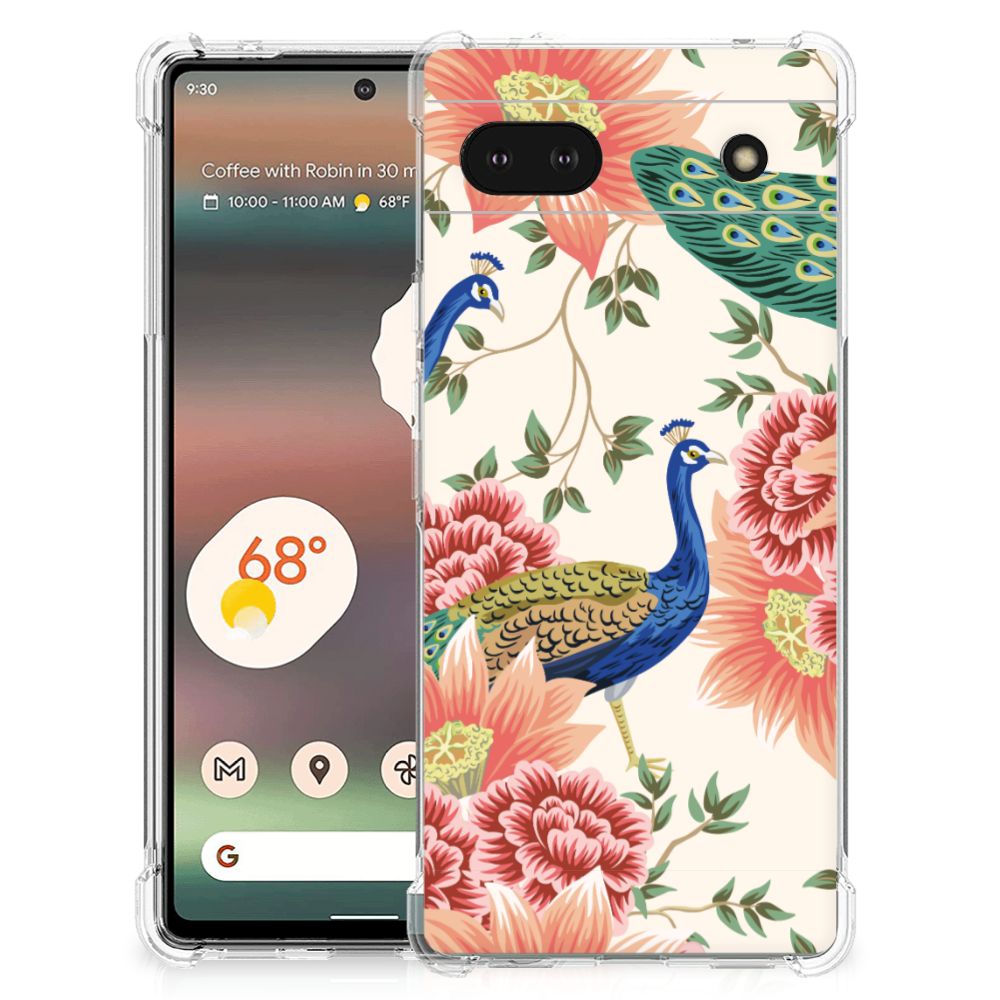 Case Anti-shock voor Google Pixel 6A Pink Peacock B2C Telecom