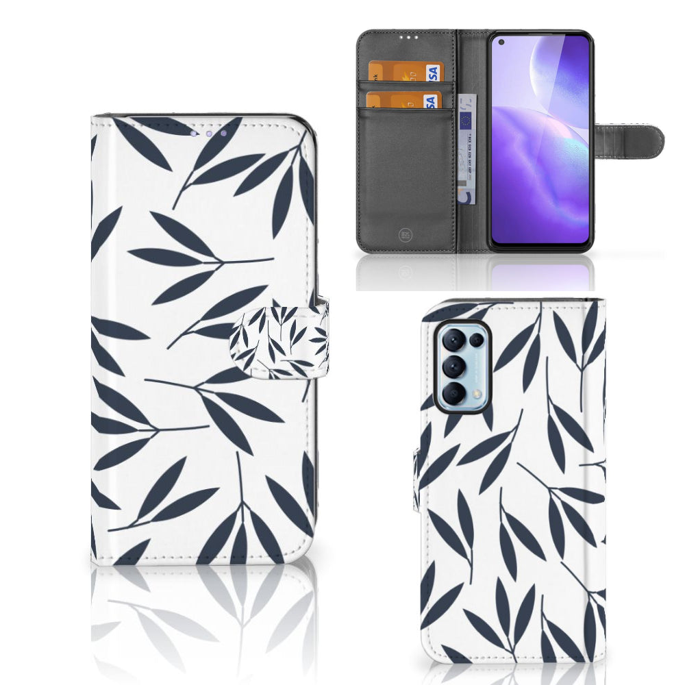 OPPO Find X3 Lite Hoesje Leaves Blue