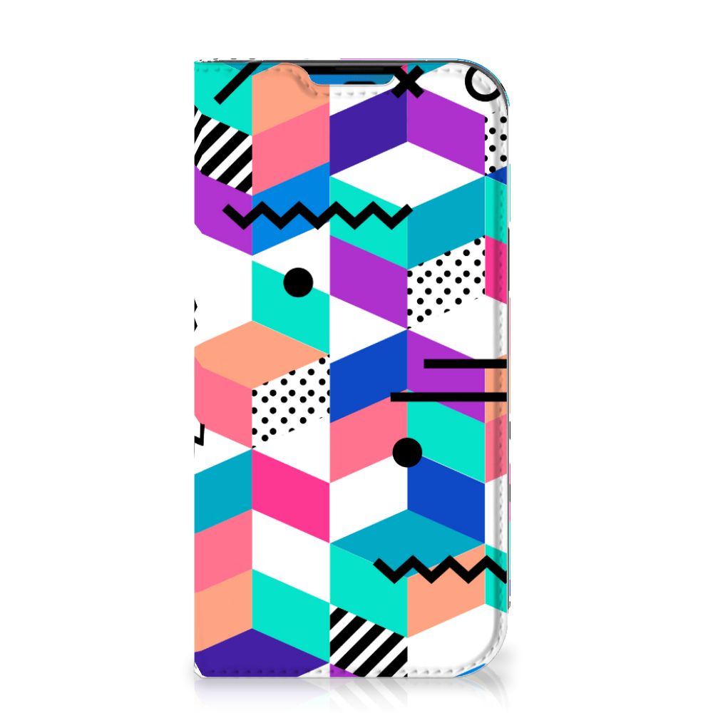 iPhone 14 Pro Stand Case Blokken Kleurrijk