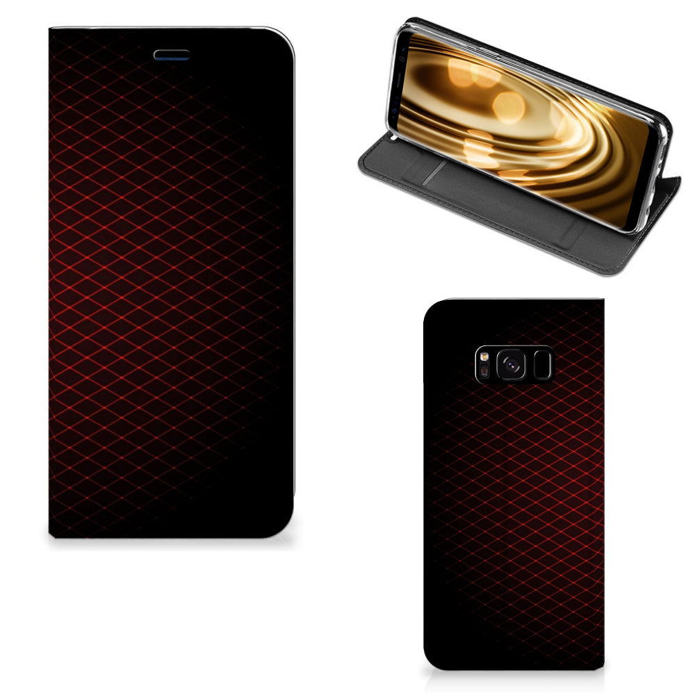 Samsung Galaxy S8 Hoesje met Magneet Geruit Rood