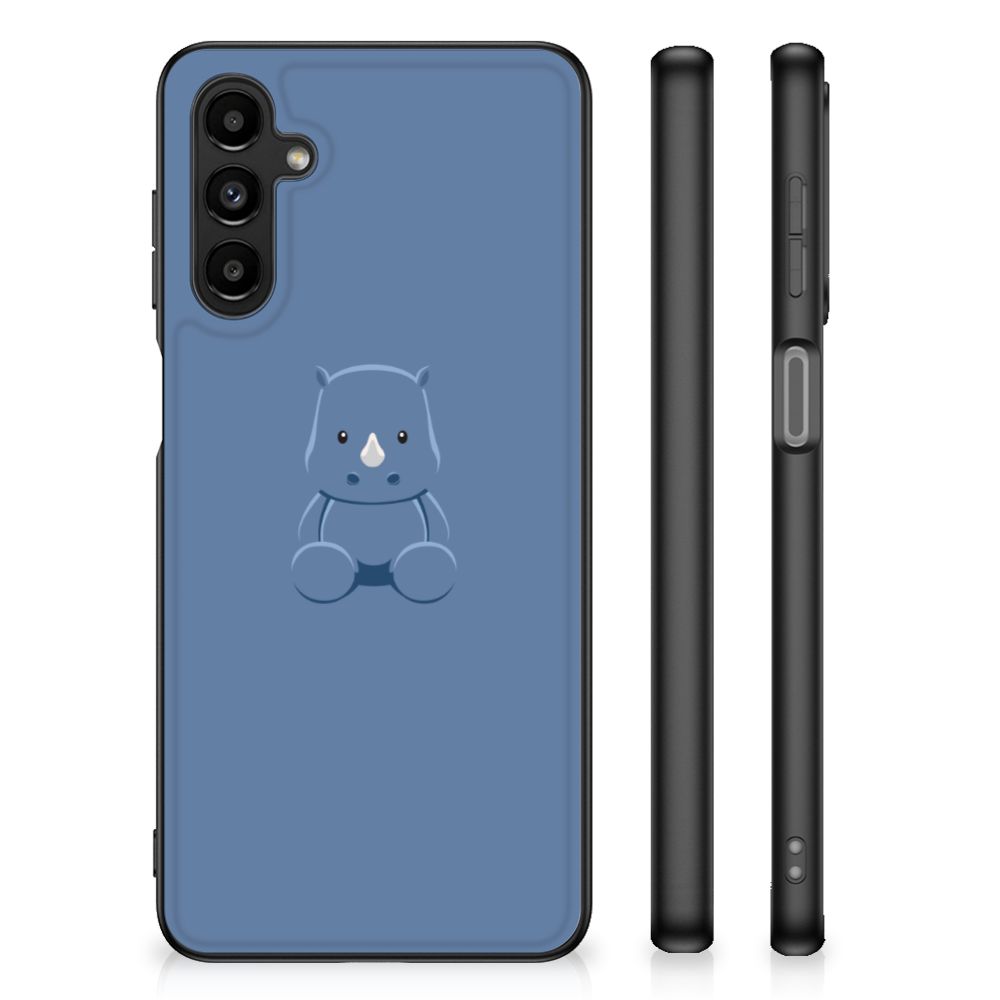 Samsung Galaxy A14 5G Hoesje Baby Rhino - Schokabsorberend hoesje met schattige baby rhinoceros illustratie.