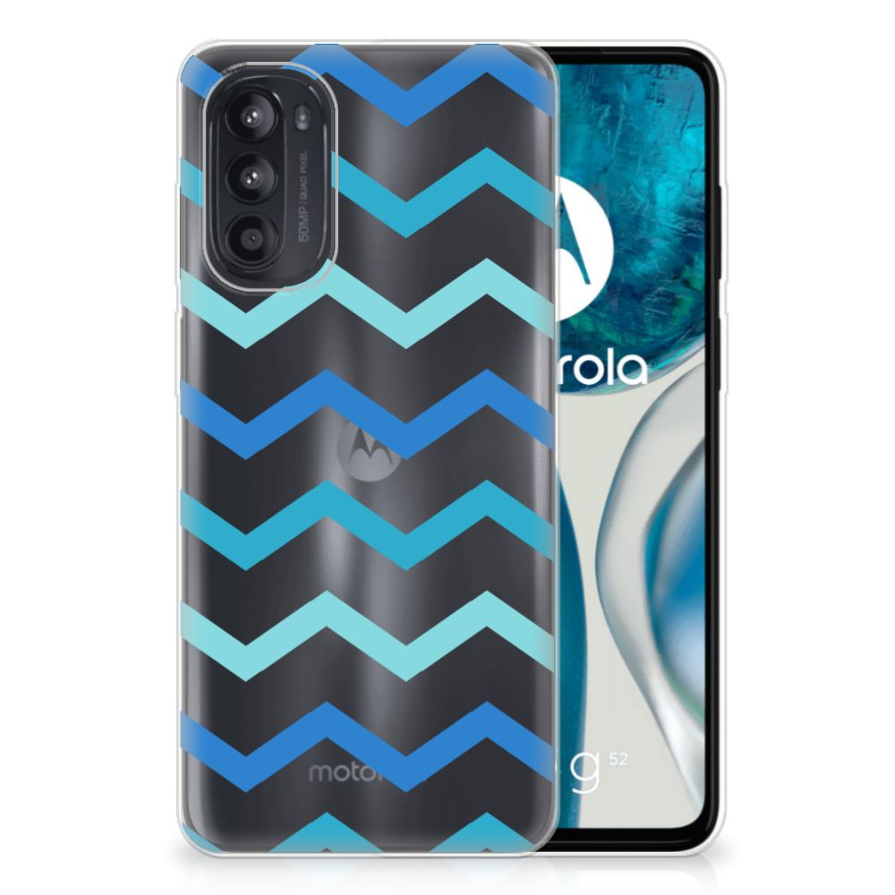 Motorola Moto G52/G82 TPU bumper Zigzag Blauw B2C Telecom