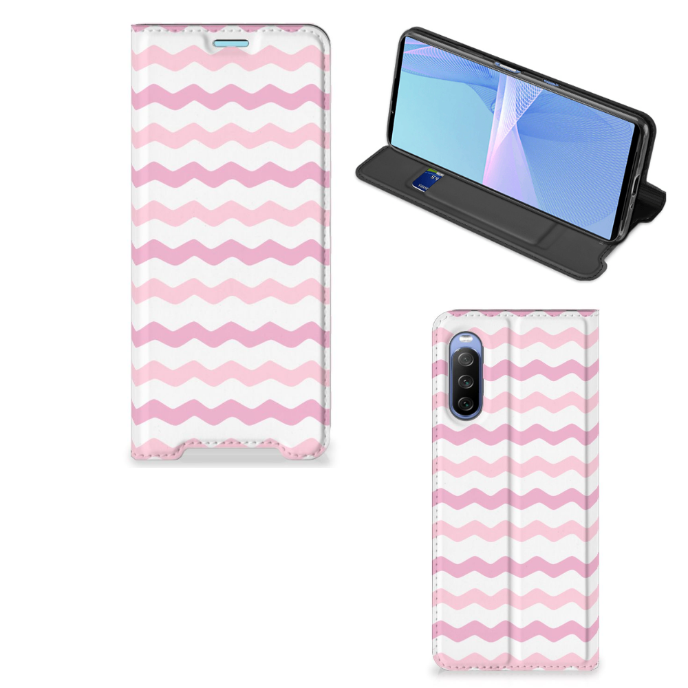 Sony Xperia 10 III Hoesje met Magneet Waves Roze - B2C Telecom