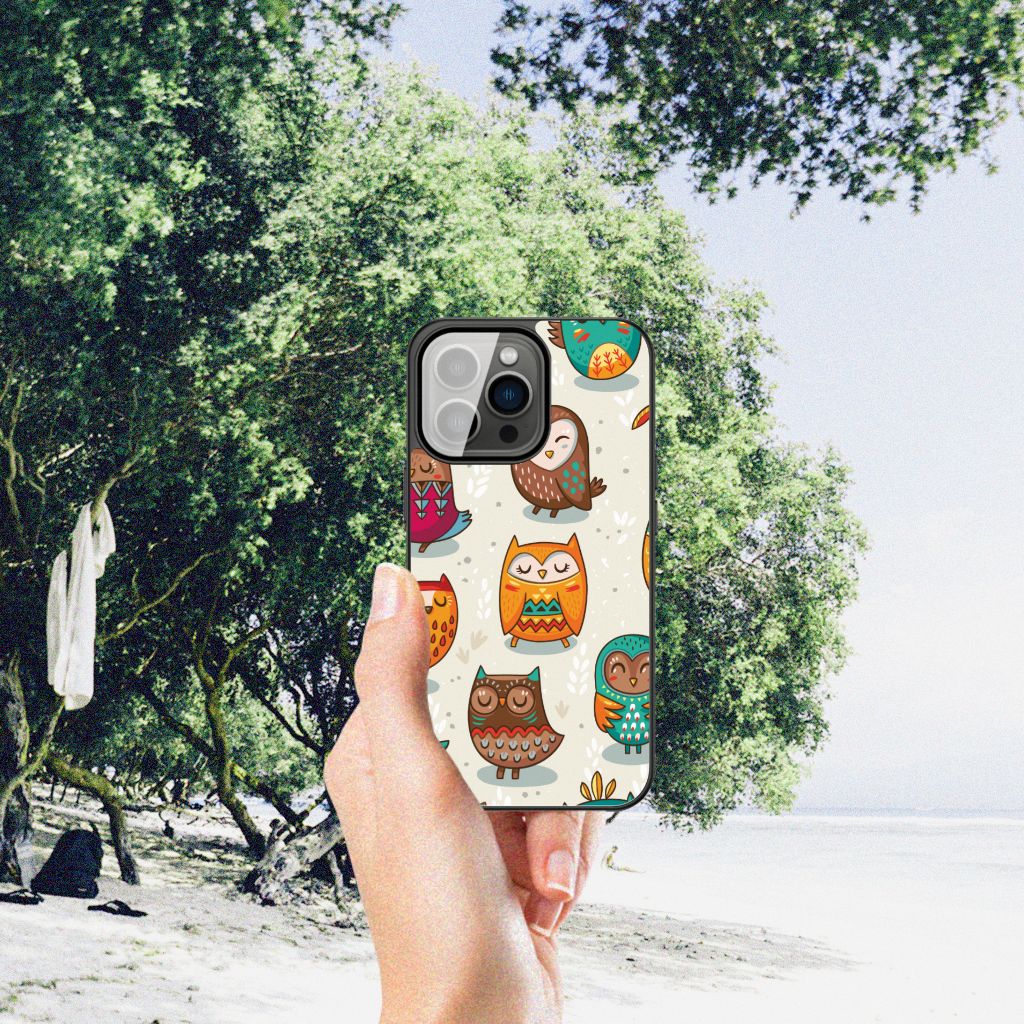 iPhone 13 Pro Dierenprint Telefoonhoesje Vrolijke Uilen B2C Telecom
