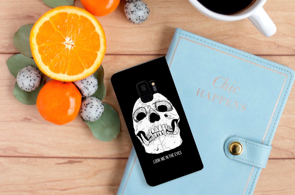 Mobiel BookCase Samsung Galaxy S9 Skull Eyes