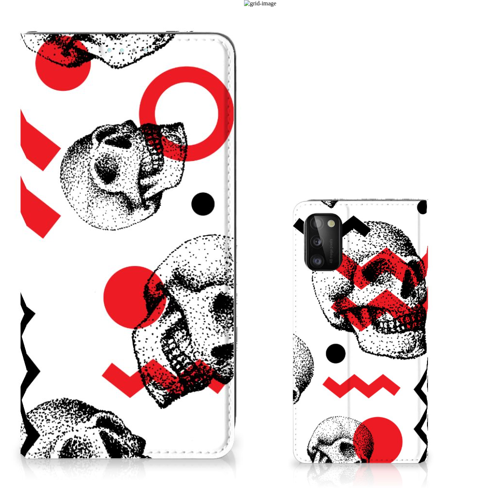 Mobiel BookCase Samsung Galaxy A41 Skull Red - B2C Telecom
