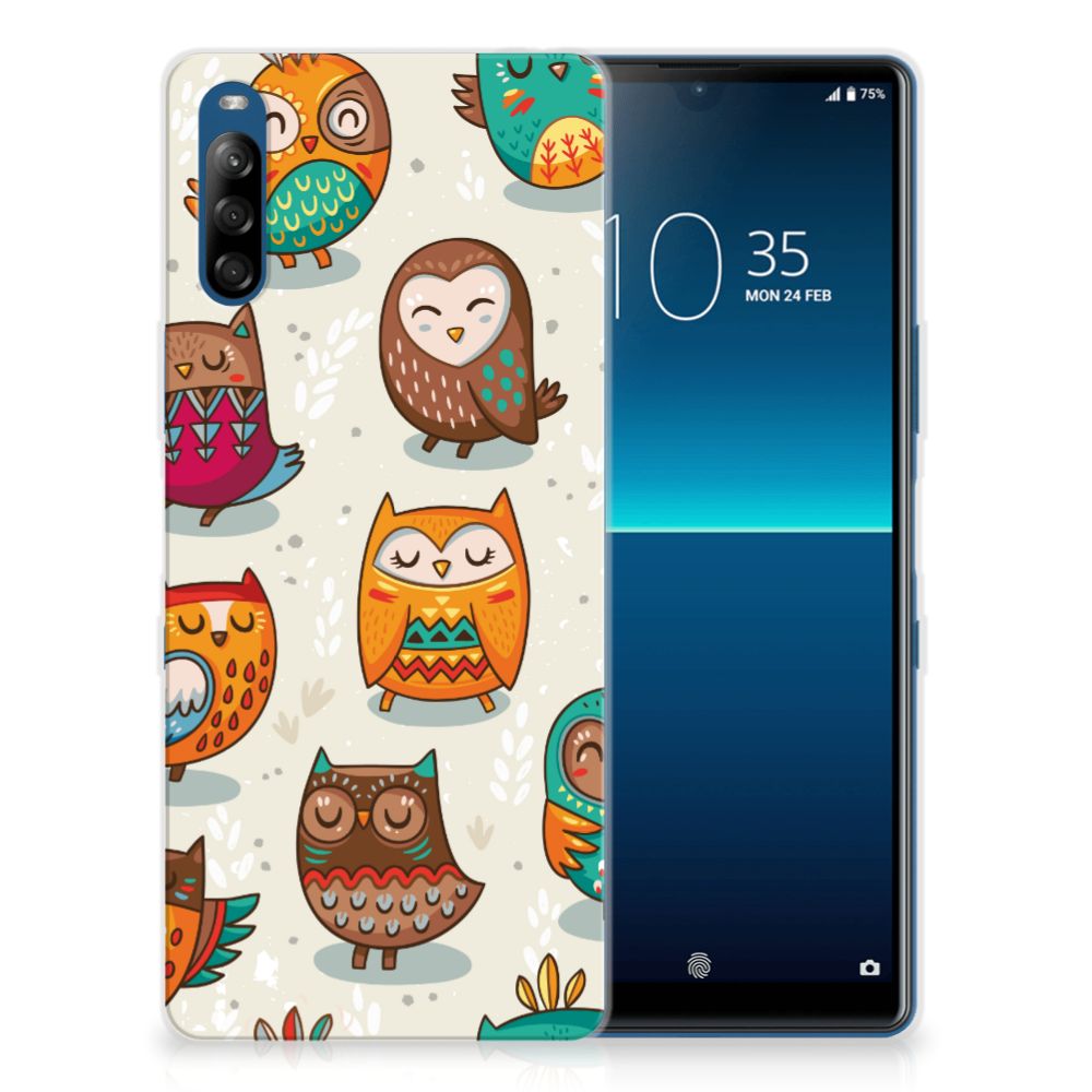 Sony Xperia L4 TPU Hoesje Vrolijke Uilen