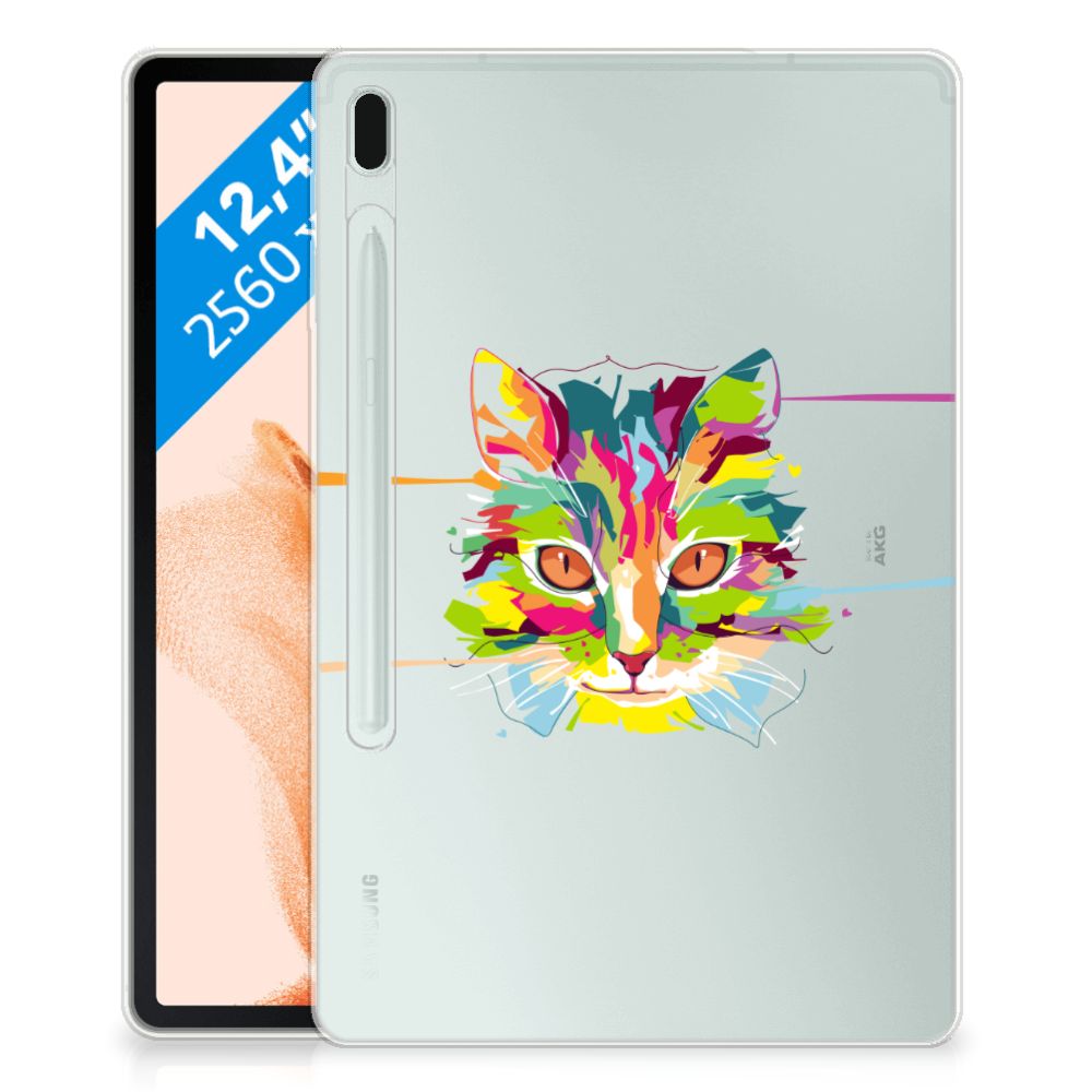 Samsung Galaxy Tab S7FE Tablet Back Cover Cat Color