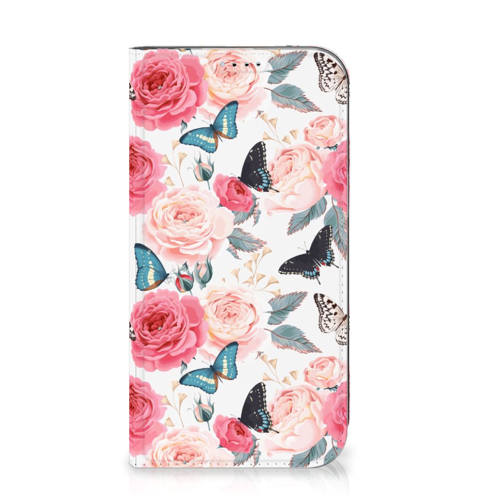 iPhone 15 Smart Cover Butterfly Roses met prachtige bloemen en vlinders đ.