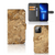 iPhone 13 Pro Max Bookcase Marmer Creme met luxe marmer uiterlijk en pasjeshouder.