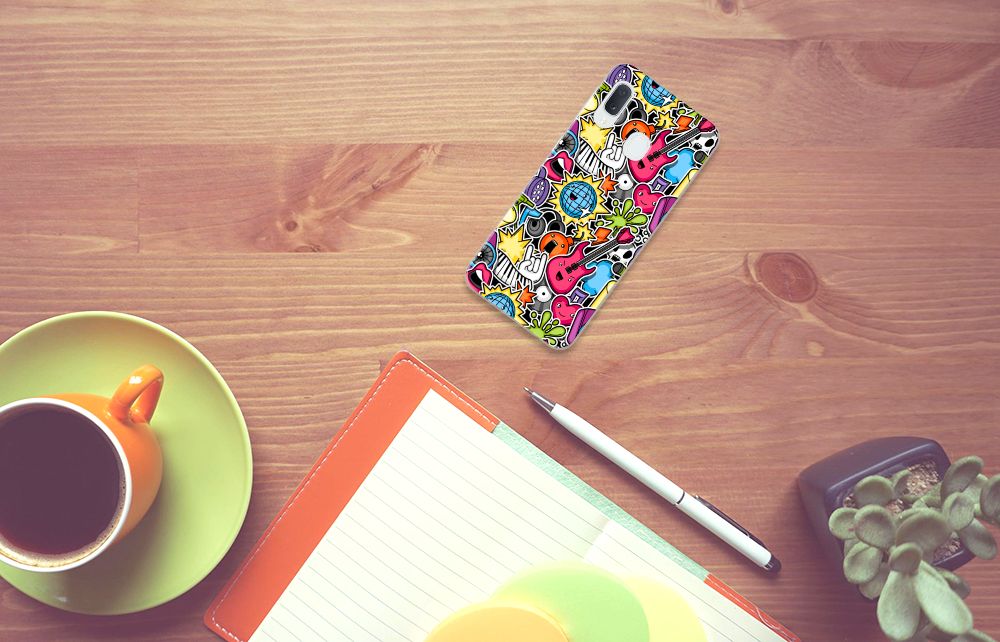 Samsung Galaxy A20e Silicone Back Cover Punk Rock