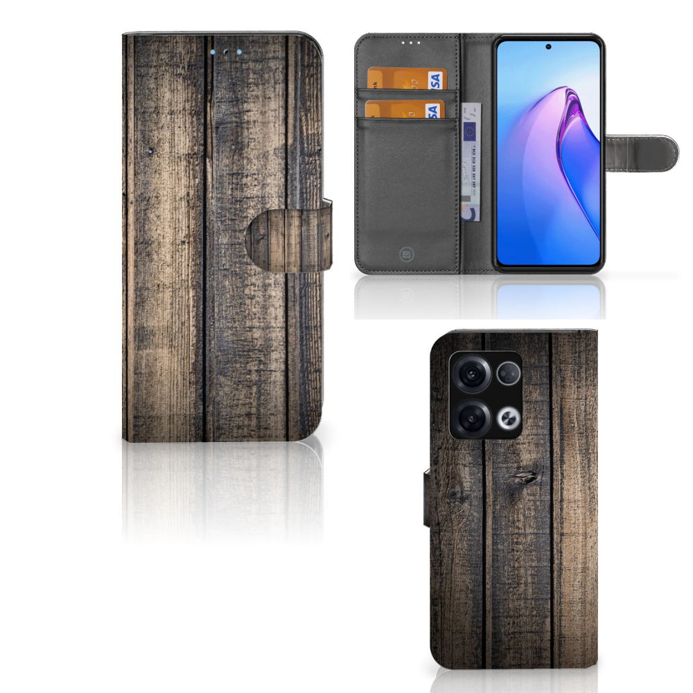 OPPO Reno8 Pro Book Style Case Steigerhout