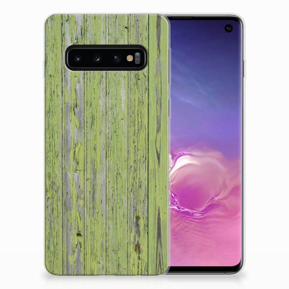Samsung Galaxy S10 Bumper Hoesje Green Wood