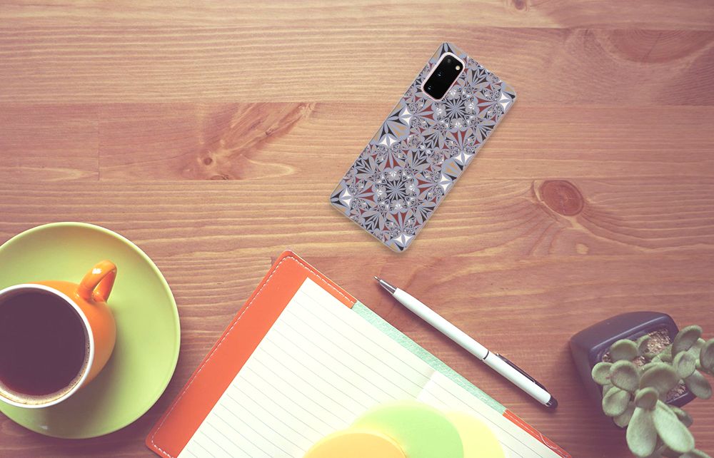 Samsung Galaxy S20 TPU Siliconen Hoesje Flower Tiles B2C Telecom
