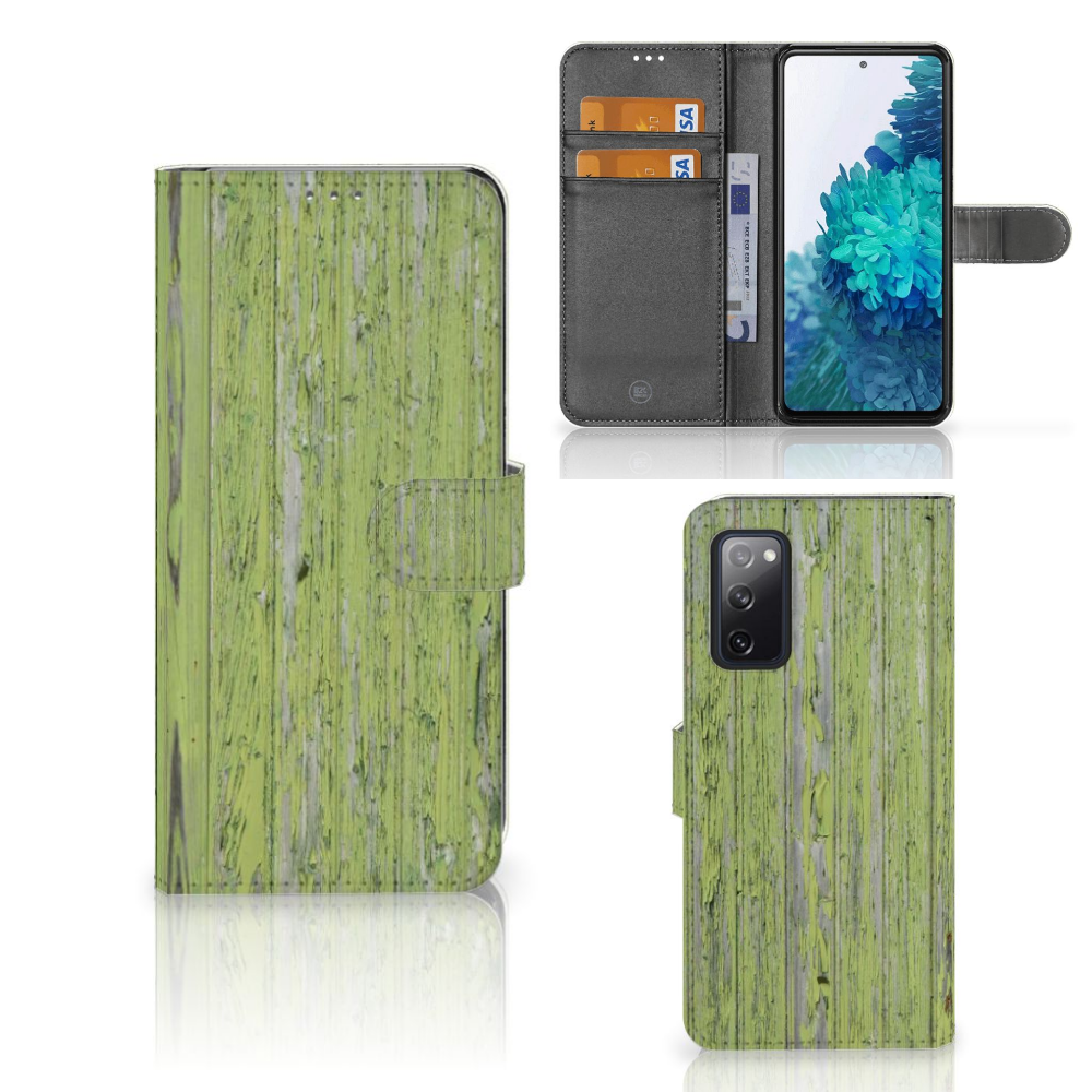 Samsung Galaxy S20 FE Book Style Case Green Wood