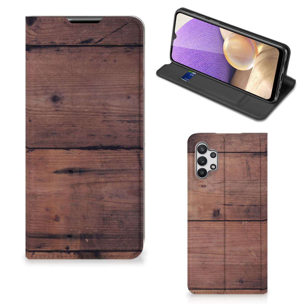 Samsung Galaxy A32 5G Book Wallet Case Old Wood - B2C Telecom