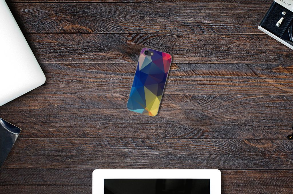iPhone SE 2022 | SE 2020 | 8 | 7 TPU Hoesje Polygon Dark