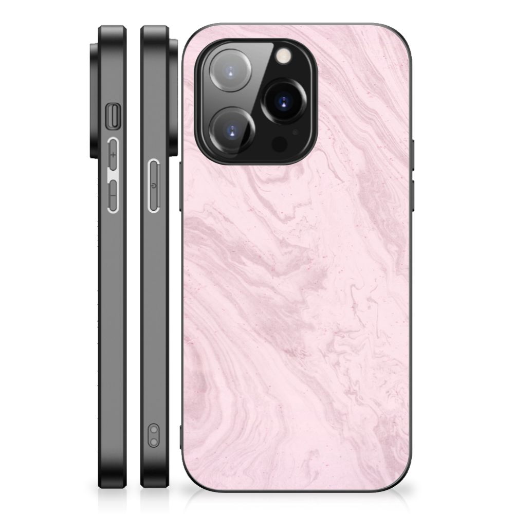 iPhone 14 Pro Marmeren Print Telefoonhoesje Marble Pink - Origineel Cadeau Vriendin
