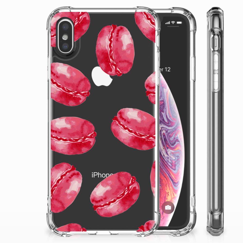 Apple iPhone Xs Max Beschermhoes Pink Macarons
