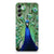 Samsung Galaxy A14 5G TPU Hoesje Pauw met kleurrijk pauwen ontwerp op een transparante case.
