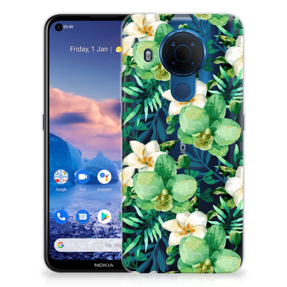 Nokia 5.4 TPU Case Orchidee Groen