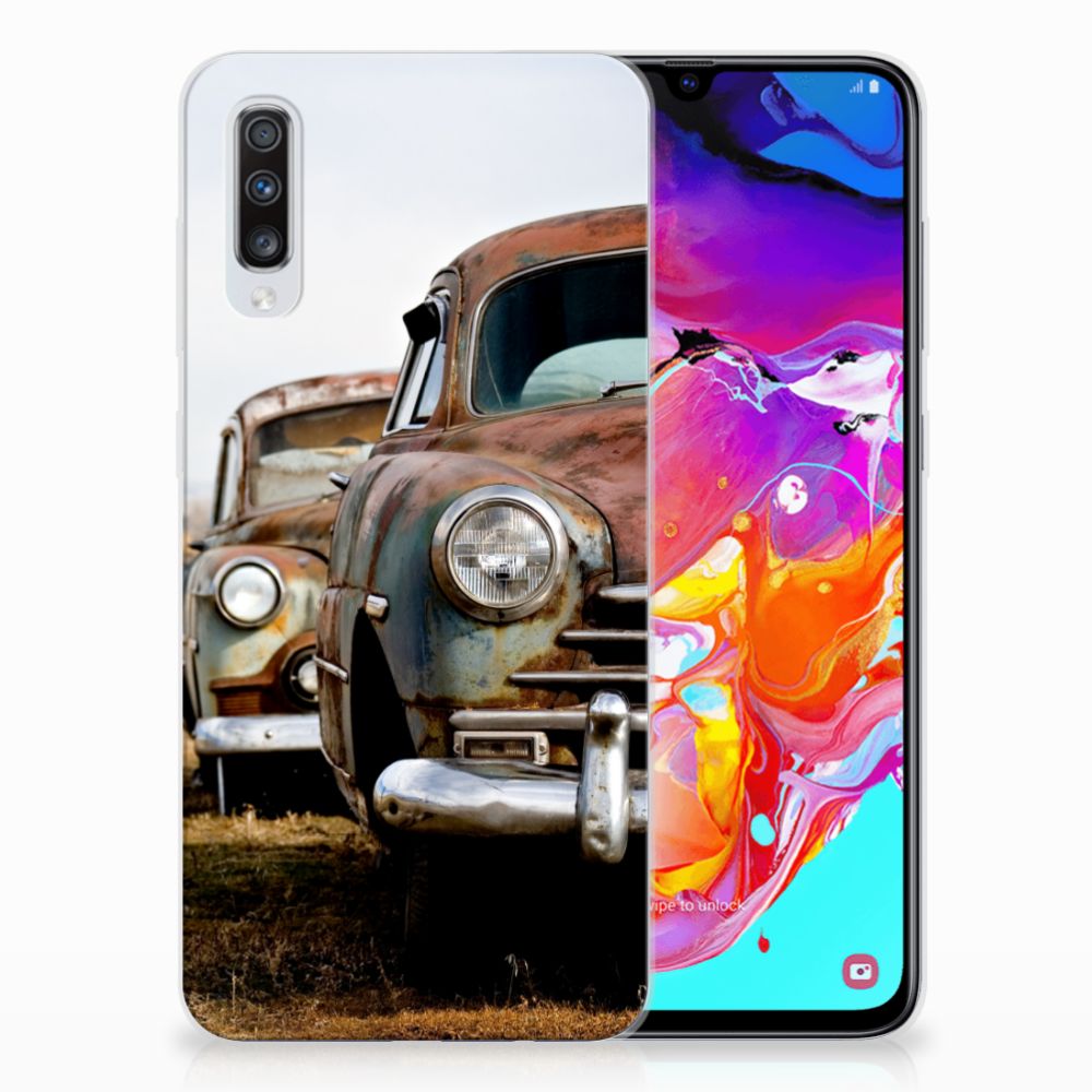 Samsung Galaxy A70 Siliconen Hoesje met foto Vintage Auto
