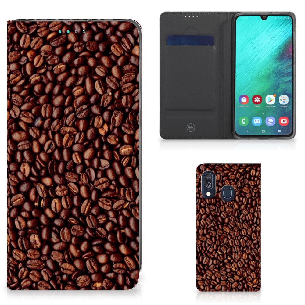 Samsung Galaxy A40 Flip Style Cover Koffiebonen
