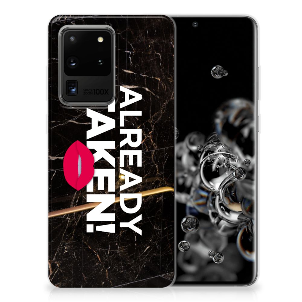 Samsung Galaxy S20 Ultra Siliconen hoesje met naam Already Taken Black