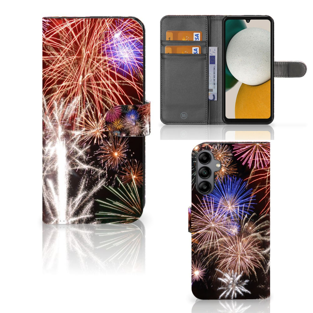 Samsung Galaxy A34 Wallet Case met Pasjes Vuurwerk