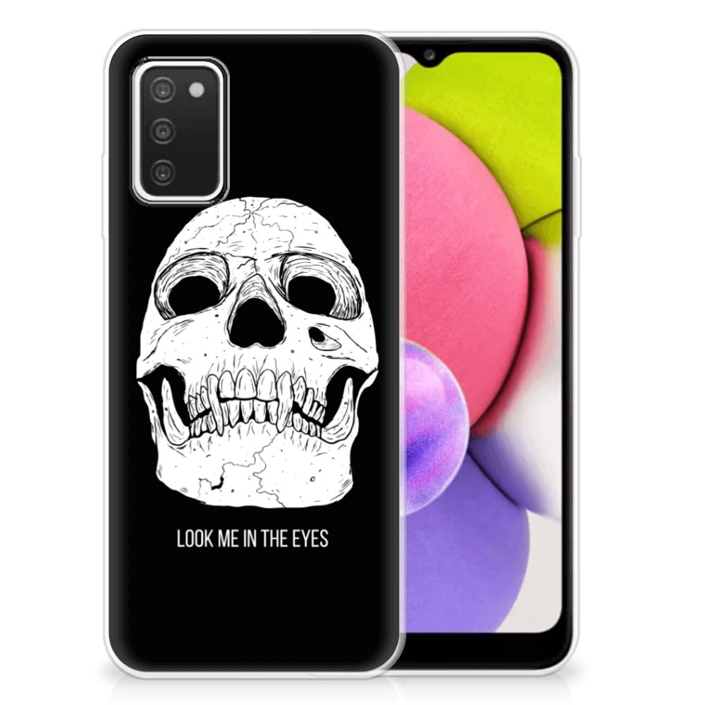 Silicone Back Case Samsung Galaxy A03S Skull Eyes