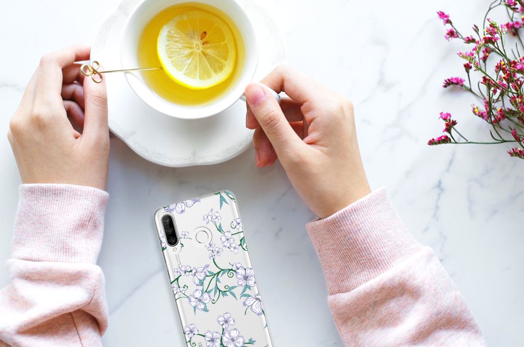 Huawei P30 Lite Uniek TPU Case Blossom White