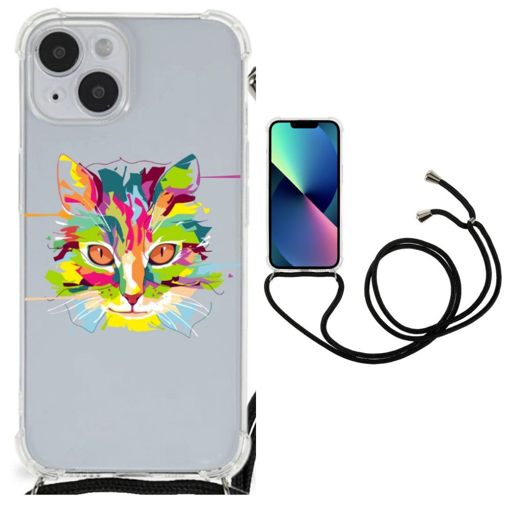 iPhone 14 Plus Stevig Bumper Hoesje Cat Color