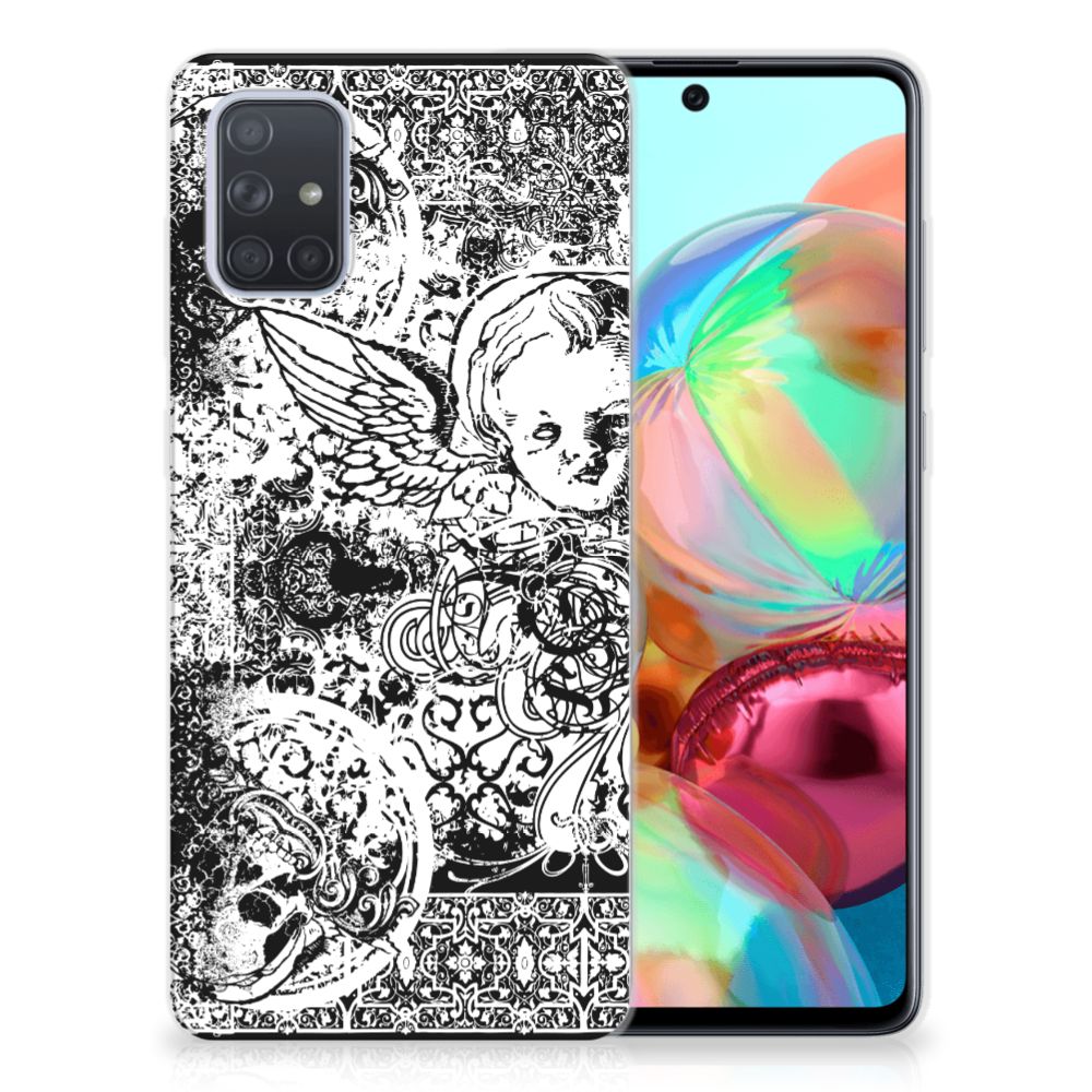 Silicone Back Case Samsung Galaxy A71 Skulls Angel