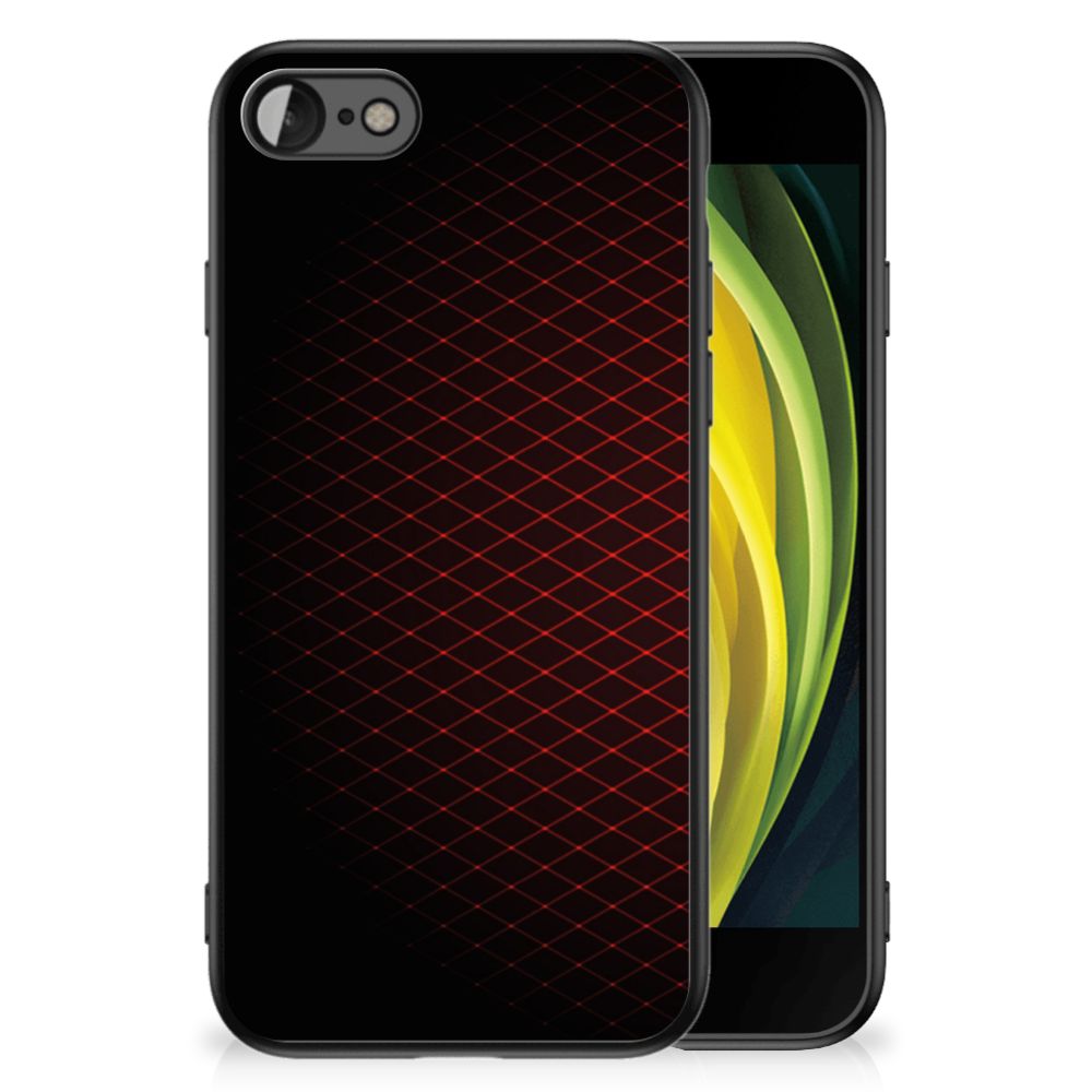 iPhone SE 2022 | SE 2020 | 7/8 Back Case Geruit Rood met grafisch design en schokabsorberend materiaal.