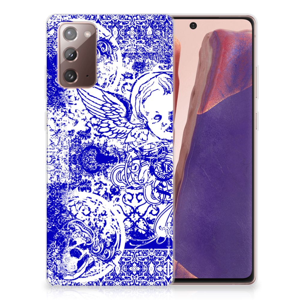 Silicone Back Case Samsung Note 20 Angel Skull Blauw B2C Telecom
