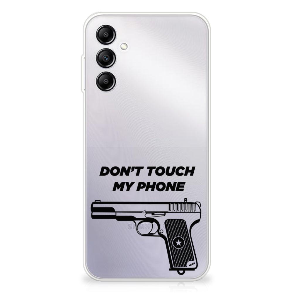 Samsung Galaxy A14 5G Silicone-hoesje Pistol DTMP met opvallend pistoolontwerp.